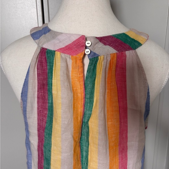 C&C California Colorful 100%Linen Halter Dress - Picture 4 of 6